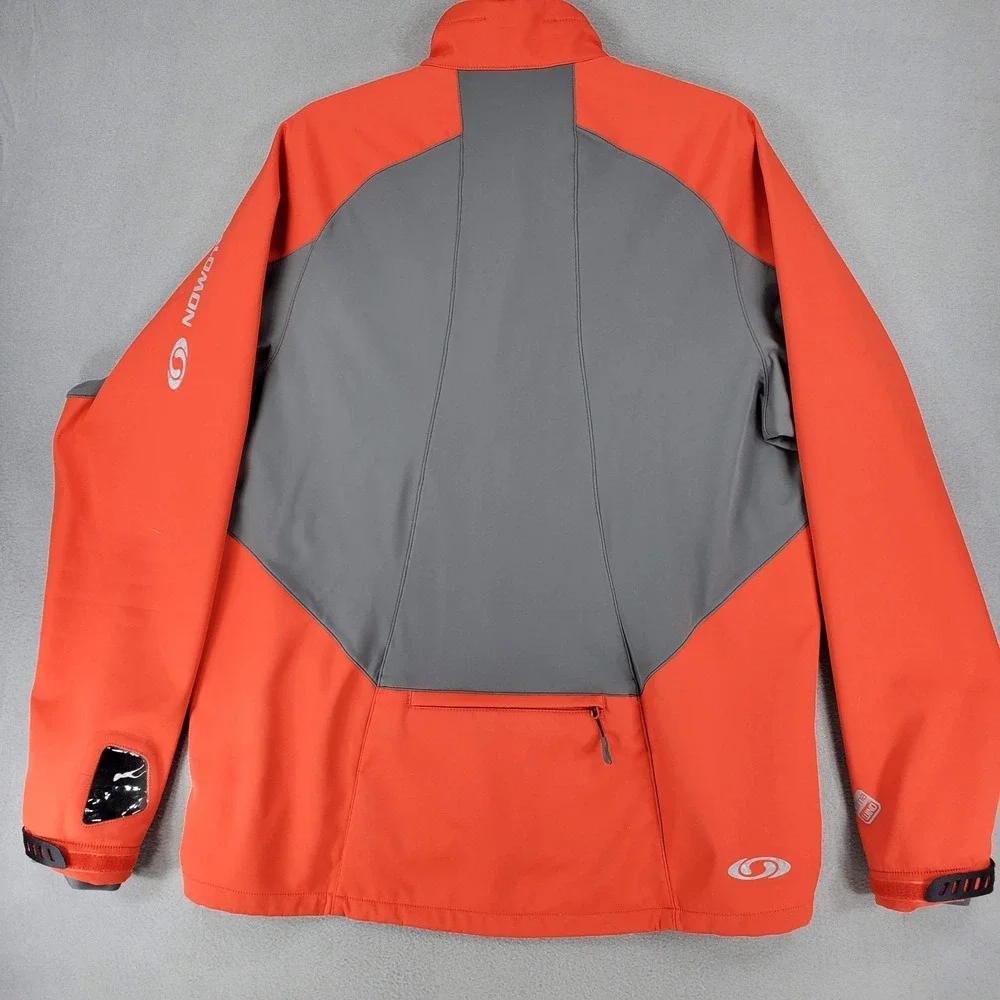 Salomon Jacket Mens XL Red Clima Wind‎ Full Zip Softshell Running Training